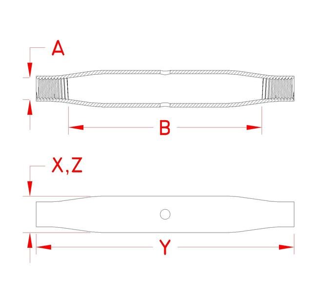 Suncor Closed Body Turnbuckle - 316 Stainless Steel, UNC/UNF Threads - Image 2