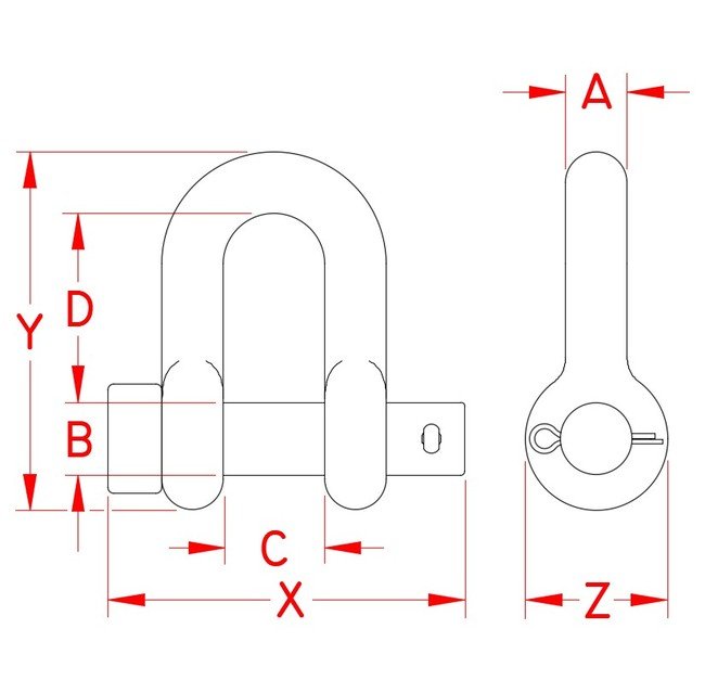 Suncor US Round Pin Chain Shackle - 316 Stainless Steel - Image 2