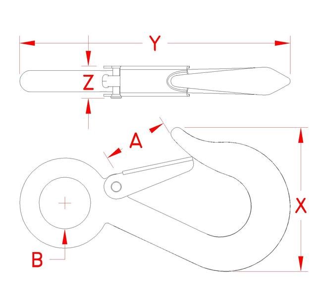 316 Stainless Steel Eye Hook with Safety Latch - Suncor - Image 2