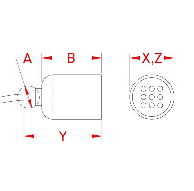 9 Star Cluster LED Light - 9 LEDs, Stainless Steel Housing - Image 2