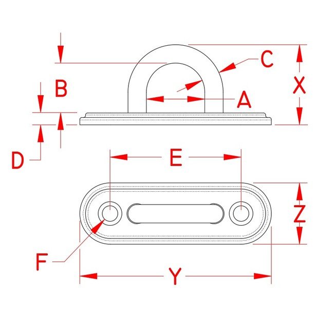 Stainless Steel Oblong Pad Eye - Image 2