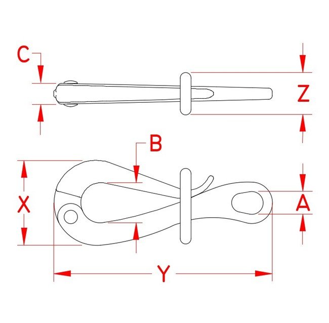Suncor 316 Stainless Steel Pelican Hook with Slide - Image 2