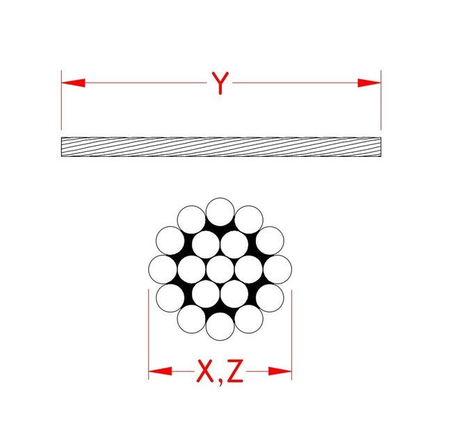 Suncor 316 Stainless Steel 1 x 19 Wire Rope, 3/8 in - Image 2