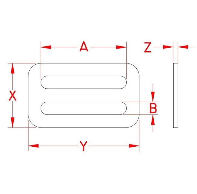 Grade 304 Stainless Steel Fixed Threading Plate for Webbing Applications - Image 2