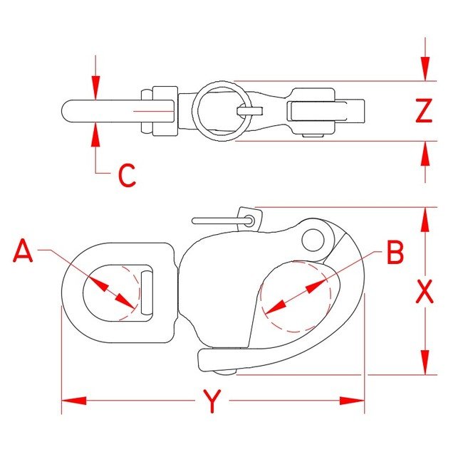 Grade 316 Stainless Steel Swivel Snap Shackle - Image 2