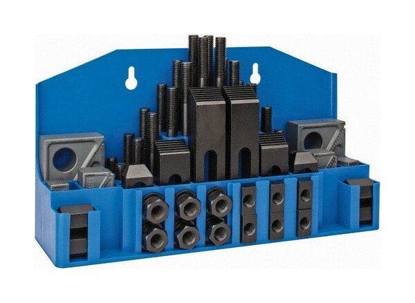 TE-CO Step Block and Clamp Set 50-Piece 5/8" Table T-Slot, 1/2-13 Stud Size - Image 1
