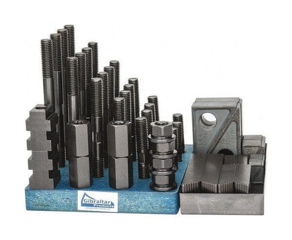 Gibraltar 13/16 Inch Table T-Slot 50 Piece Fixturing Step Block and Clamp Set - Image 1