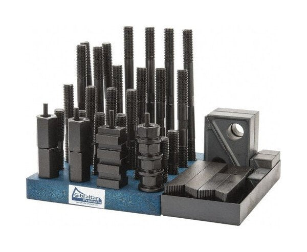 Gibraltar 11/16 Inch Table T-Slot 50-Piece Fixturing Step Block & Clamp Set - Image 1