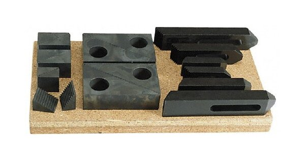 TE-CO® 13 Piece 3/4 Inch Stud Size Fixturing Step Block and Clamp Set - Image 1