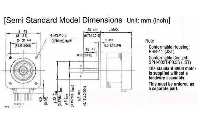 KH42 Series 2-Phase Stepping Motors with Shaft Modifications - Image 4