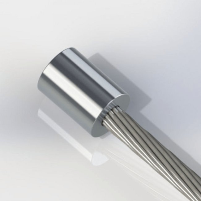 0.41 Inch (in) Fitting Length and 0.188 Inch (in) Maximum Mating Cable Diameter Commercial Aluminum Stop Sleeve - Image 1