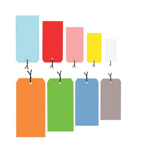 White Pre-Strung Shipping Tags, 6-1/4 x 3-1/8 in - Image 1