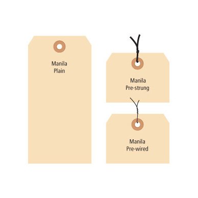 Pre-Wired 5-1/4 x 2-5/8 Inch Manila Shipping Tag (Box of 1000) - Image 1