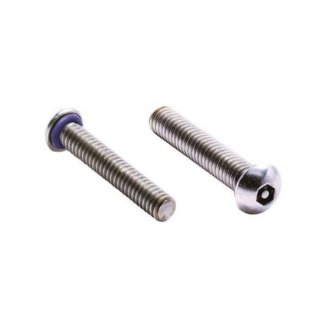 Fluorosilicone O-Ring Socket Button Head Tamperproof Seal Screw (1/4-20 x 1-3/4, 18-8 Stainless Steel) - Pack of 100 - Image 1