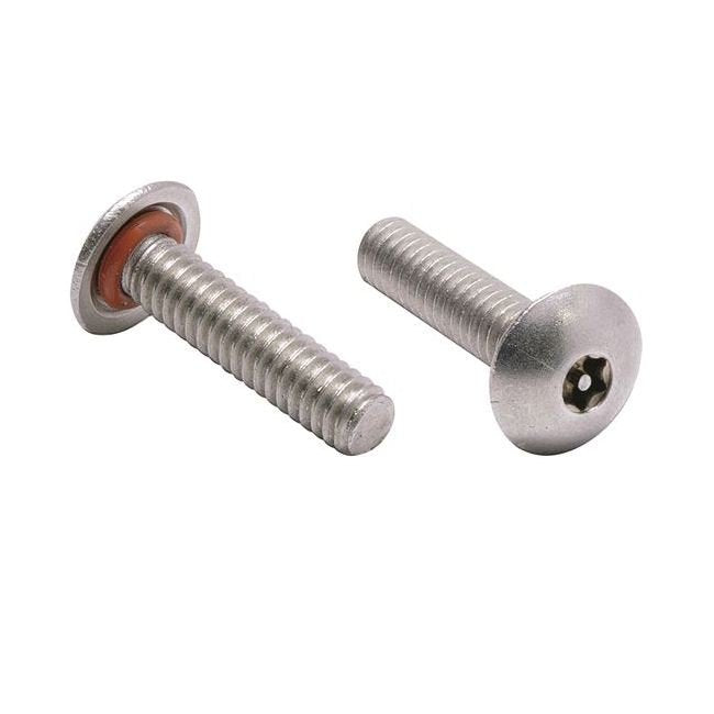 1/4-20 6 Lobe Button Stainless Steel Tamperproof Seal Screw - Image 1