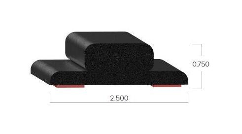 Uni-Grip 2.500in x 0.750in Rubber Tape Seal with 3M Heat-Activated Tape - Image 2
