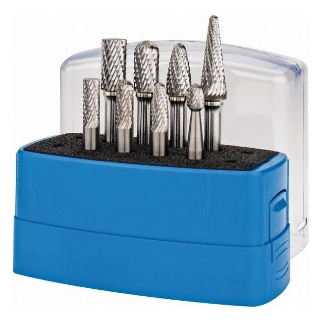 USA-Made 8-Piece 1/4-Inch Burr Tungsten Carbide Tap, Die, and Drill Set - Image 1