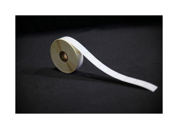 0.875 x 0.875 Inch Size Opaque Liner White Thermal Transfer Polyester Label - Image 1