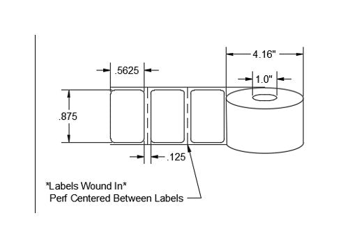 0.875 x 0.5625 Inch Size Clear Liner White Thermal Transfer Polyester Label - Image 3