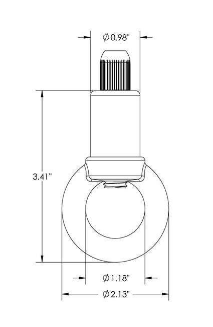 Nickel Plated Bottom Exit Gripper with Ring Attachment - 3/16 in Cable Size, 500 lb SWL - Image 2
