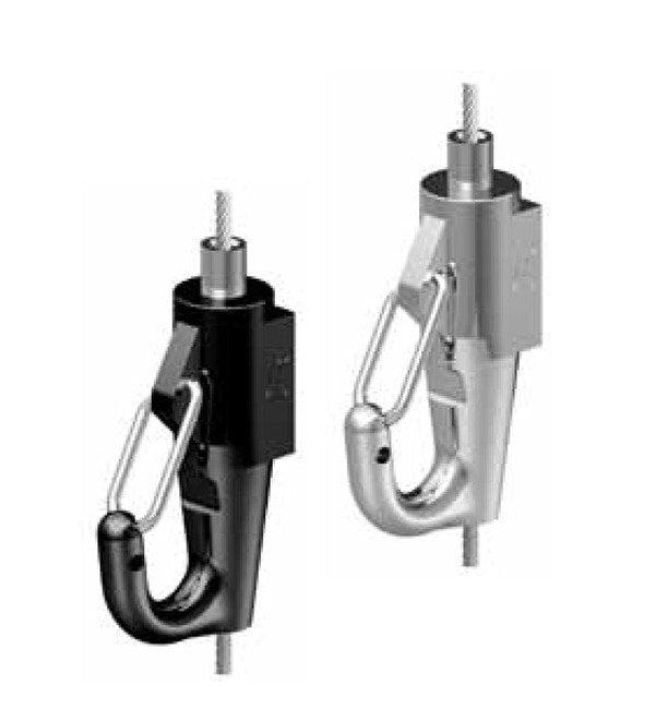 Griplock® Black Zinc Plated Bottom Exit Gated Hook Gripper - Image 1