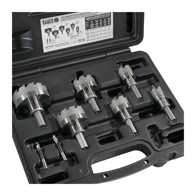 Klein® 8 Piece Master Electricians Carbide-Tipped Hole Cutter Kit - Image 3