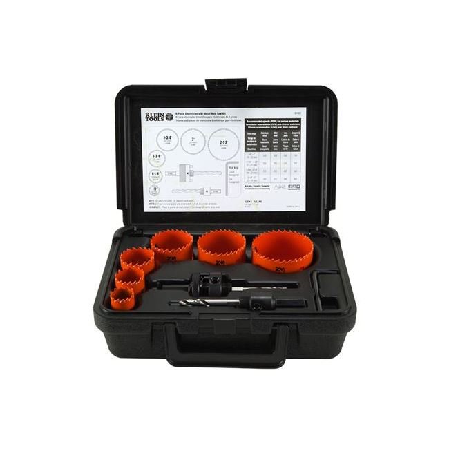 Klein® 8 Piece Bi-Metal Hole Saw Kit with Arbors - Image 2