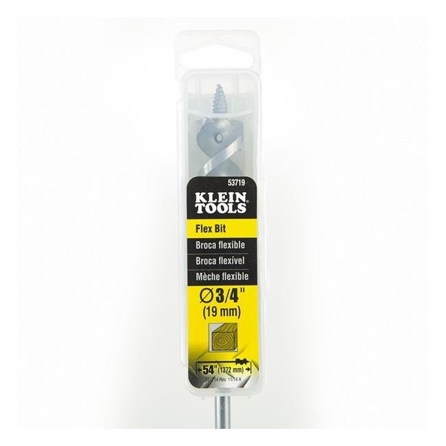 Klein 54 in. Flexible Auger Drill Bit - 3/4 in. Diameter - Image 2
