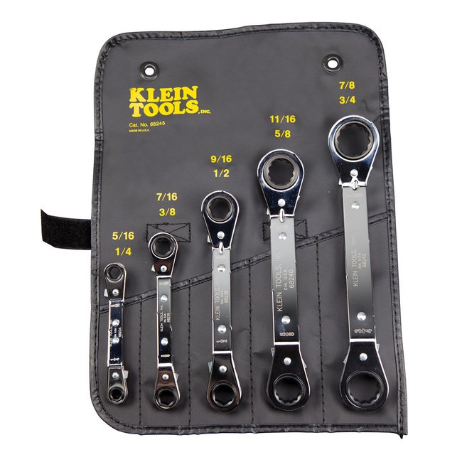 Klein® Reversible Ratcheting Offset Box Wrench Set - Image 1