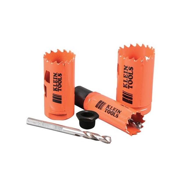Klein® 3 Piece Electricians Hole Saw Kit with Arbor - Image 4