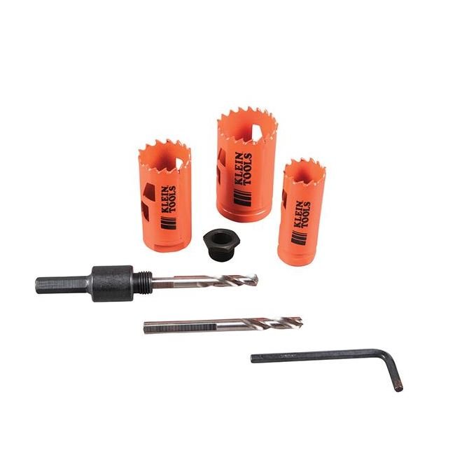 Klein® 3 Piece Electricians Hole Saw Kit with Arbor - Image 6