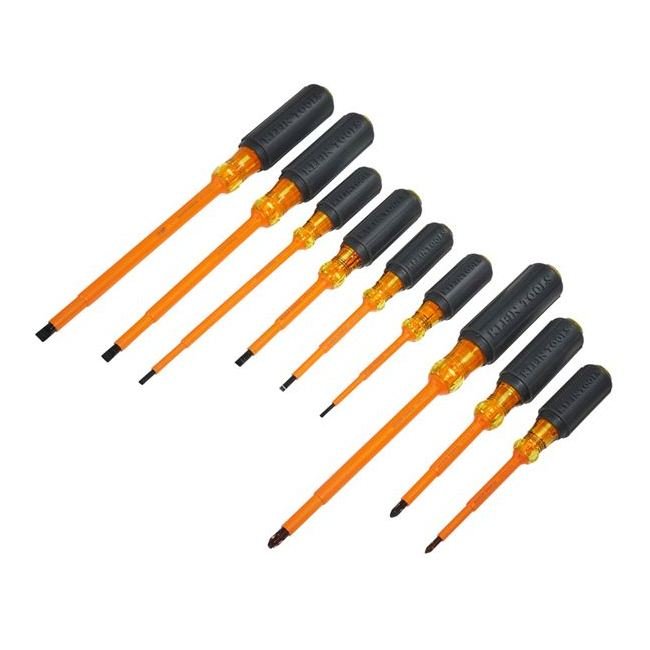 Klein® 9 Piece Insulated Screwdriver Kit with Dual-Layer Electric Shock Protection - Image 2