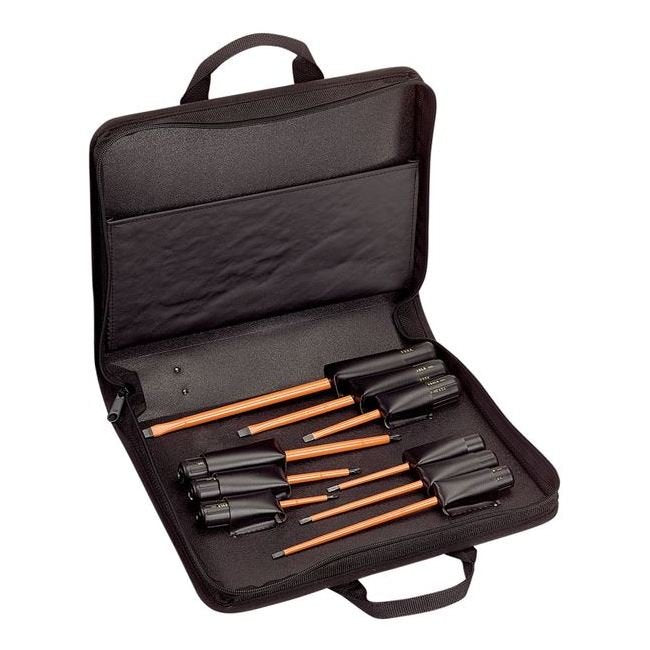Klein® 9 Piece Insulated Screwdriver Kit with Dual-Layer Electric Shock Protection - Image 1