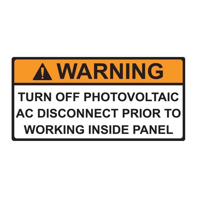 HELLERMANN TYTON 4.12 in. Pre-Printed Solar Label - Image 1