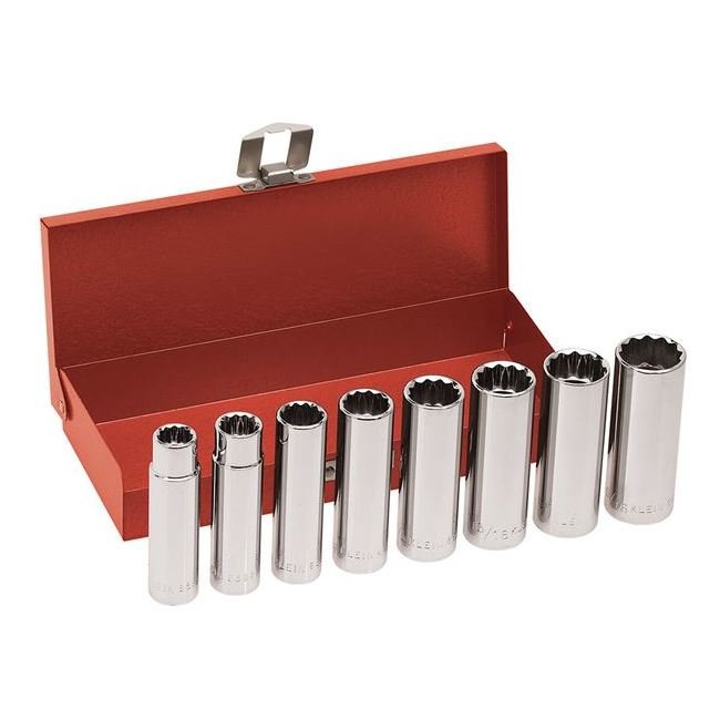 Klein® 1/2-Inch Drive Deep Socket Wrench Set - 8 Pieces - Image 1