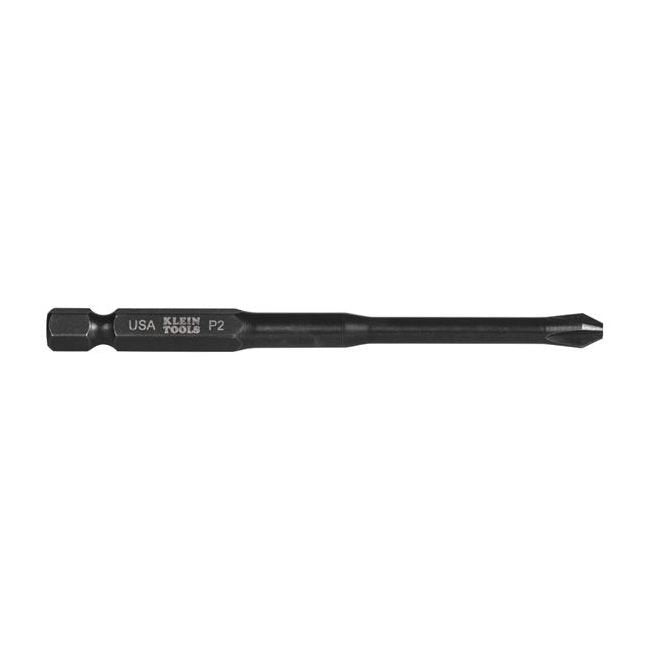 Klein® #2 Phillips Power Driver Bit, 3-1/2 in. Length, Hex Drive - Pack of 5 - Image 1