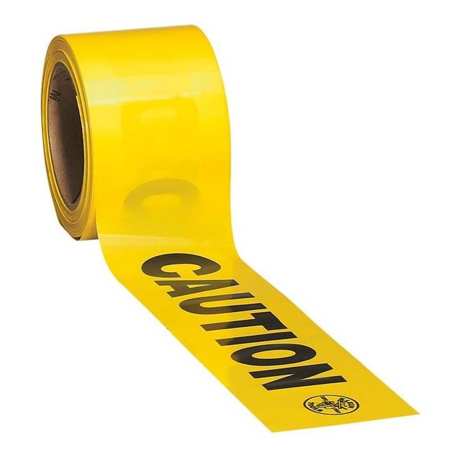 Klein 200 ft Barricade Warning Tape, Black on Bright Yellow - Image 1