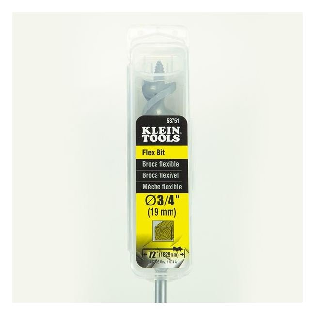 Klein® 72 in. Flexible Auger Drill Bit - 3/4 in. Diameter - Image 2
