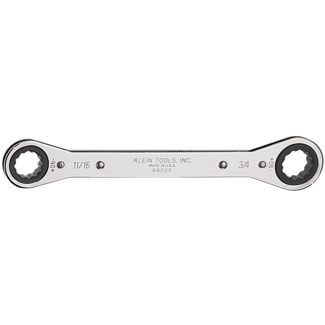 Klein® 9-1/4 in. Ratcheting Box Wrench - Chrome Finish - Image 1