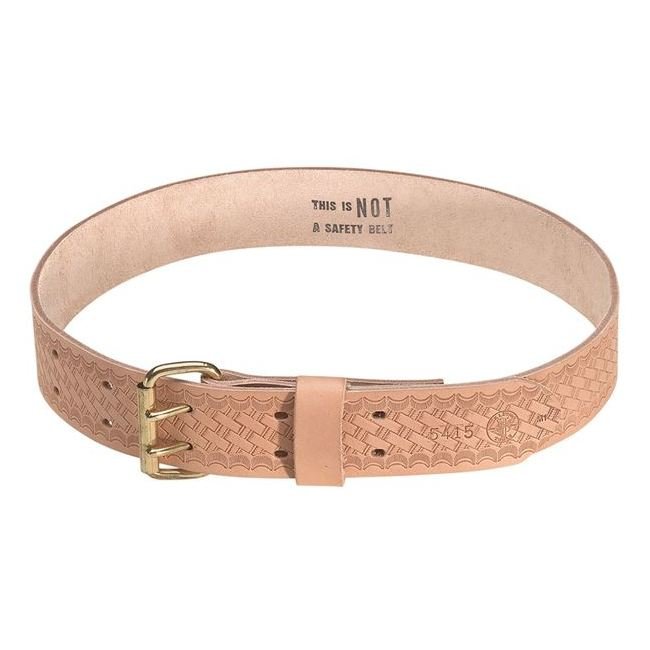 Klein® Large Heavy-Duty Embossed Leather Tool Belt (L, Tan) - Image 1