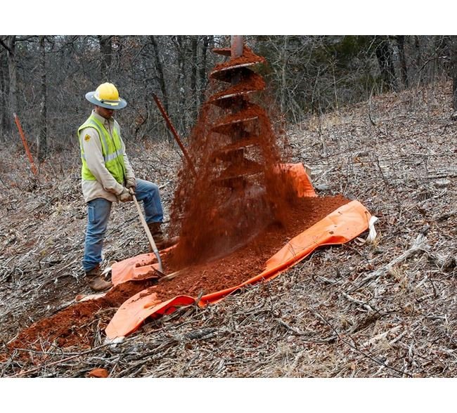 6 ft Canvas Jobsite Debris Tarp with V-Notch Cutout - Image 2