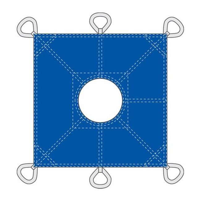 Rowdy's Auger Tarp - 6 ft x 6 ft, 22 oz Canvas, 24 in. Hole Diameter - Image 5