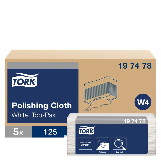Tork® W4 White Polishing Cloth - Professional Cleaning Cloth - Image 1