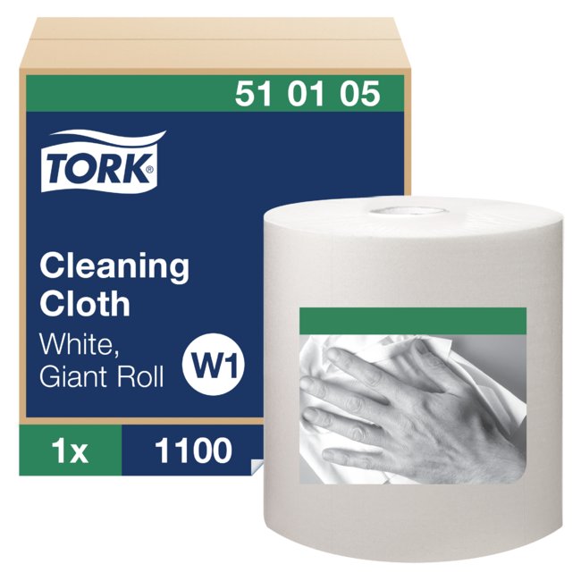 Tork® W1 White Cleaning Cloth Giant Roll for Industrial Cleaning - Image 1