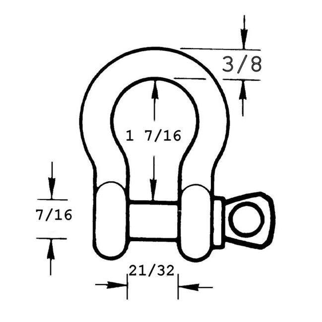 Industrial Screw Pin Anchor Shackle 3/8 Inch - Image 2