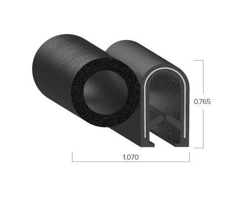 Uni-Grip 1.070'' x 0.765'' Trim Seal with Sponge Rubber Bulb - Image 2