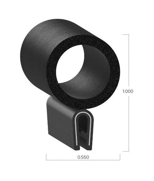 Uni-Grip 0.550"x1.000" PVC Rubber Trim Seal - Image 2
