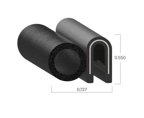 Uni-Grip 0.727in x 0.550in Trim Seal Bulb - Image 2