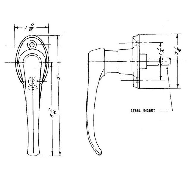 Chrome Finish Rigid & Spinning Lever Handle - Image 2