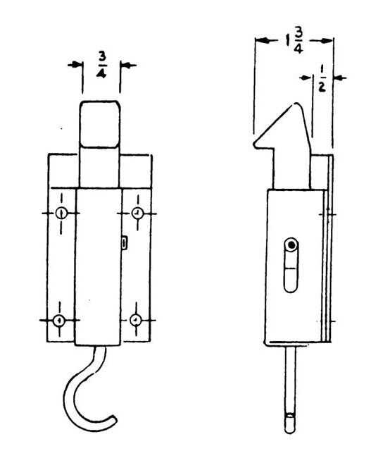Truck Hardware Offset Latch Bolt - Image 2